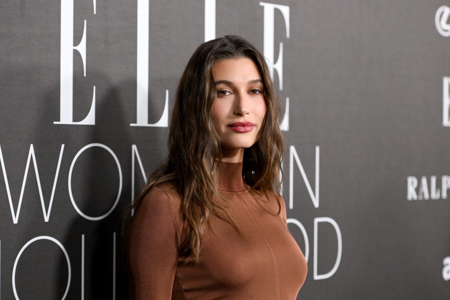 Hailey Bieber at Elle event - before sharing about her ovarian cyst