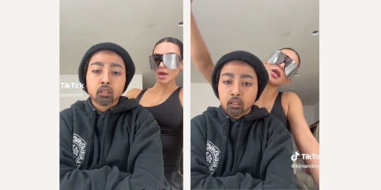 Kim Kardashian and daughter North on TikTok