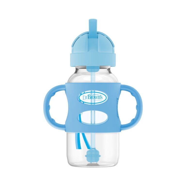 Dr. Brown's® Milestones™ Wide-Neck Sippy Straw Bottle with Silicone Handles