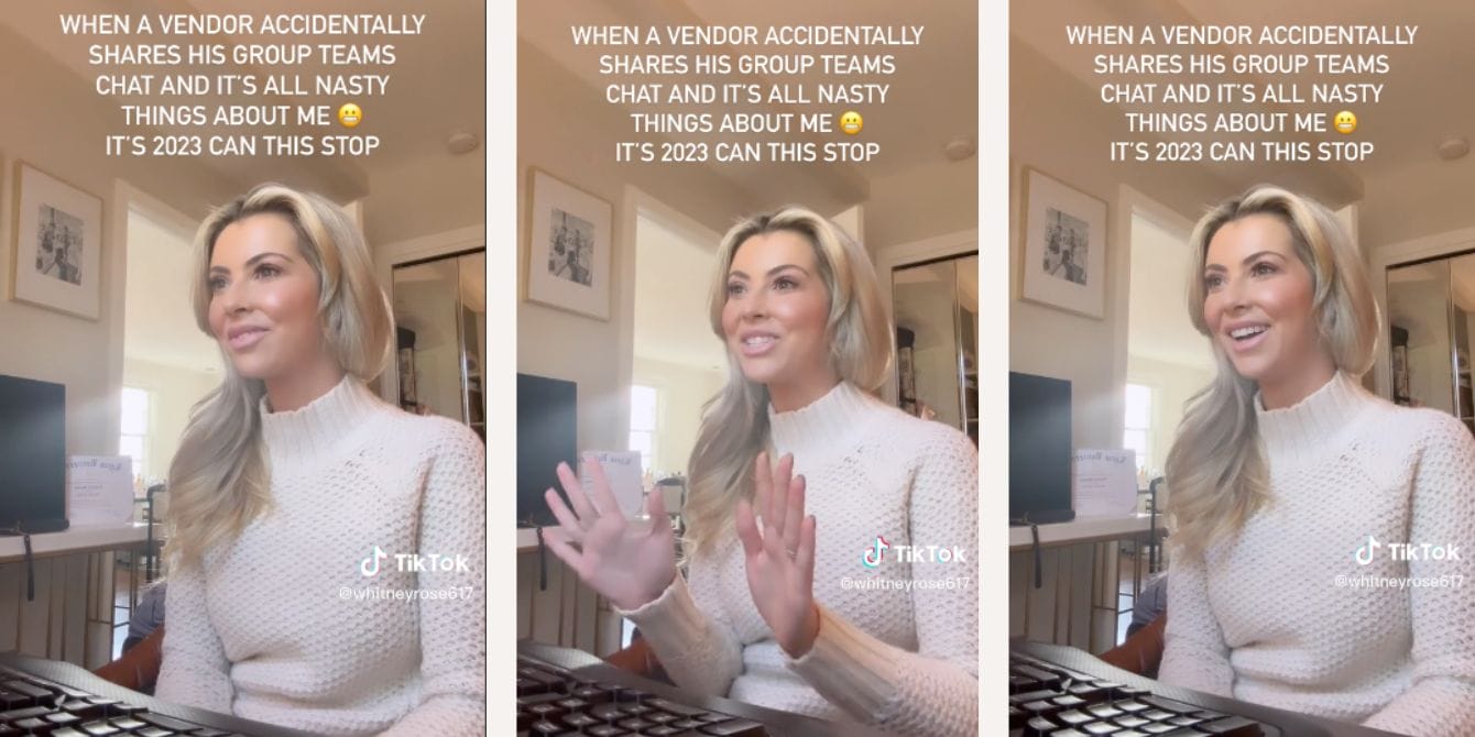 tiktok photo collage- woman calls out male colleagues