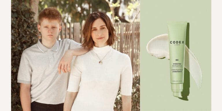 Mom who created skincare line with teenage son and image of codex skincare tube