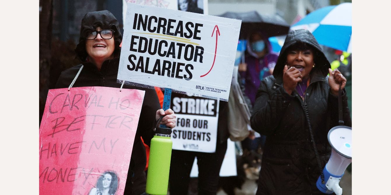 school staff on strike- lausd strike