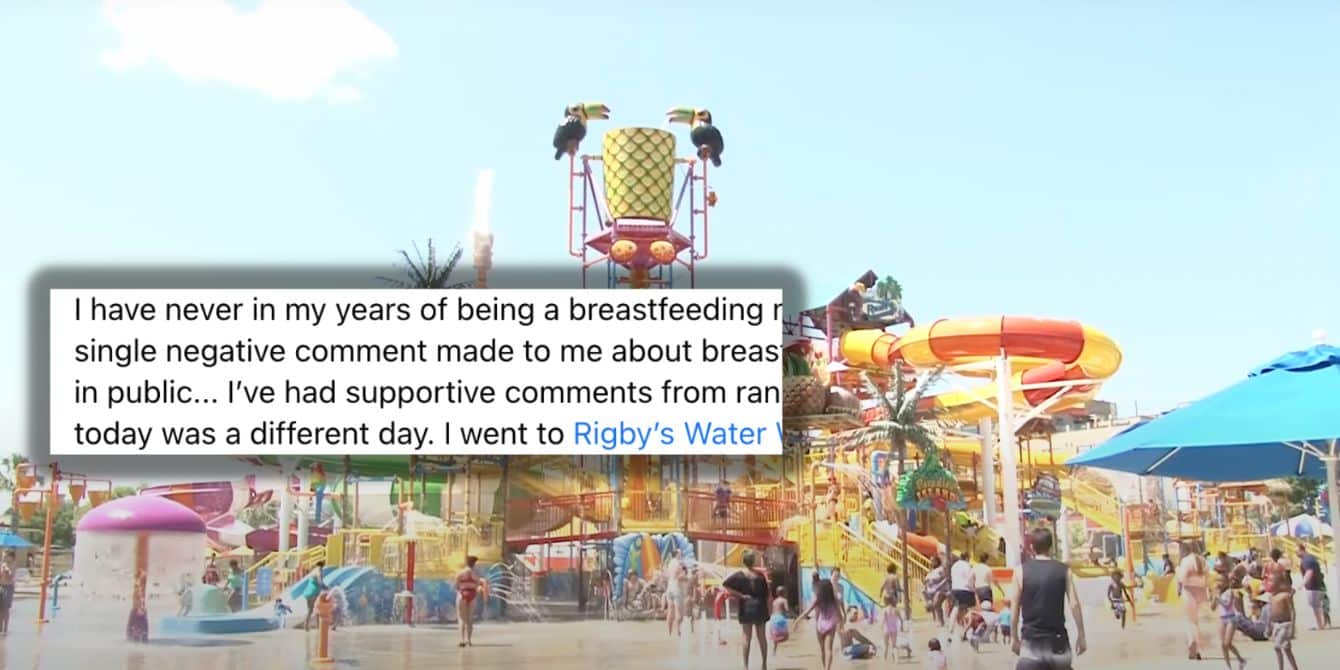 mom shamed for breastfeeding in public at water park