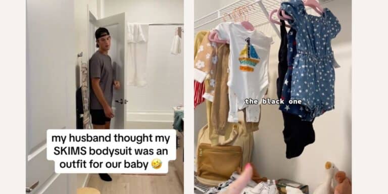 Dad mistakes Skims bodysuit for baby clothes in TikTok video