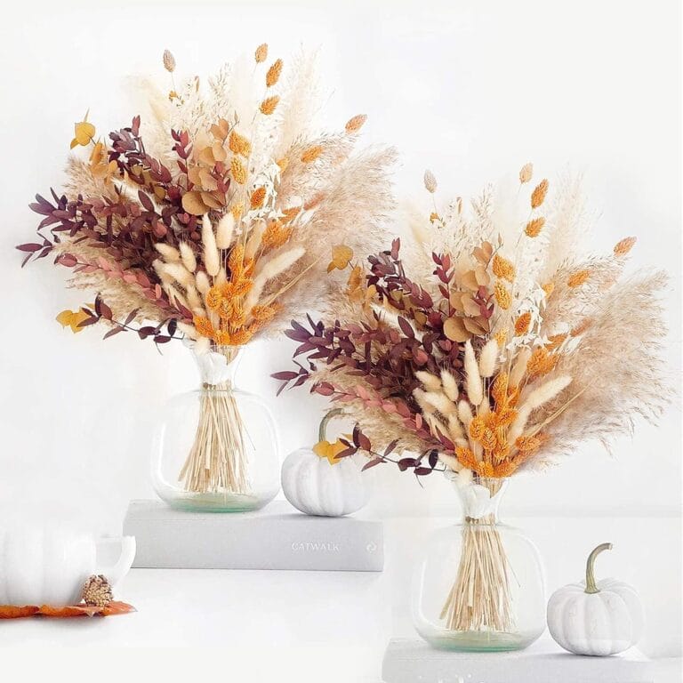 HUMINBO Boho Flowers Orange Pampas Grass