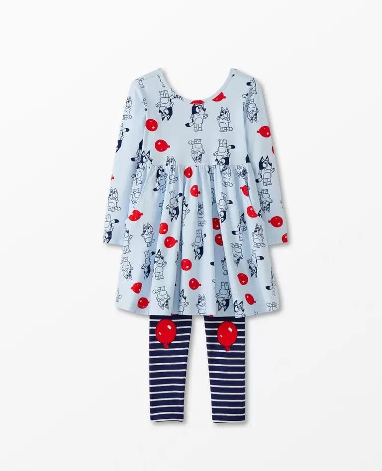 Hanna Andersson Bluey Print Dress & Leggings Set