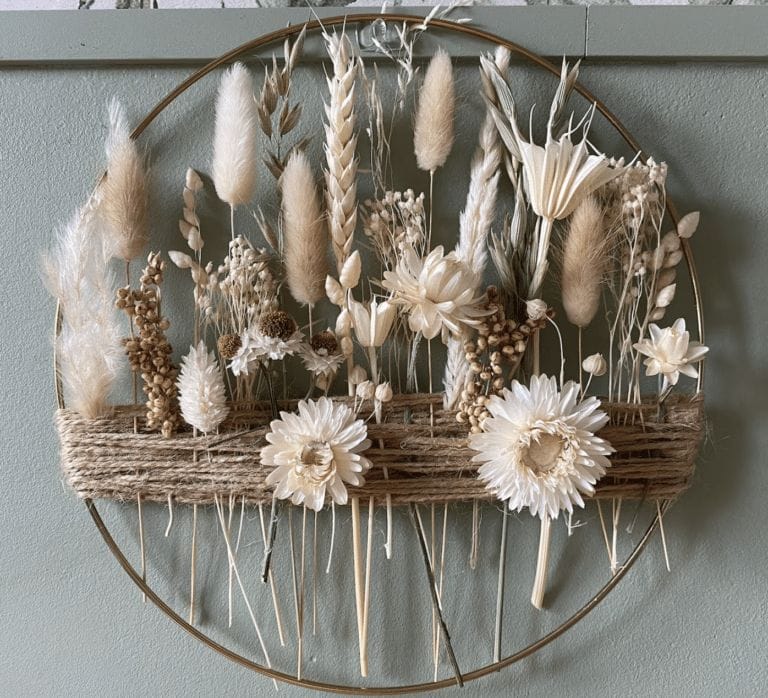 boho floral hanging hoop