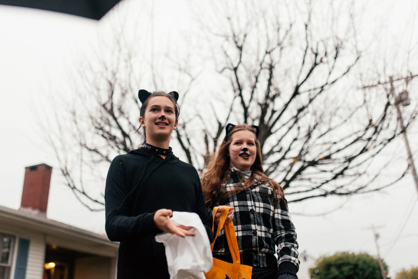 girls dressed in costume for halloween- how old is too old for trick or treating