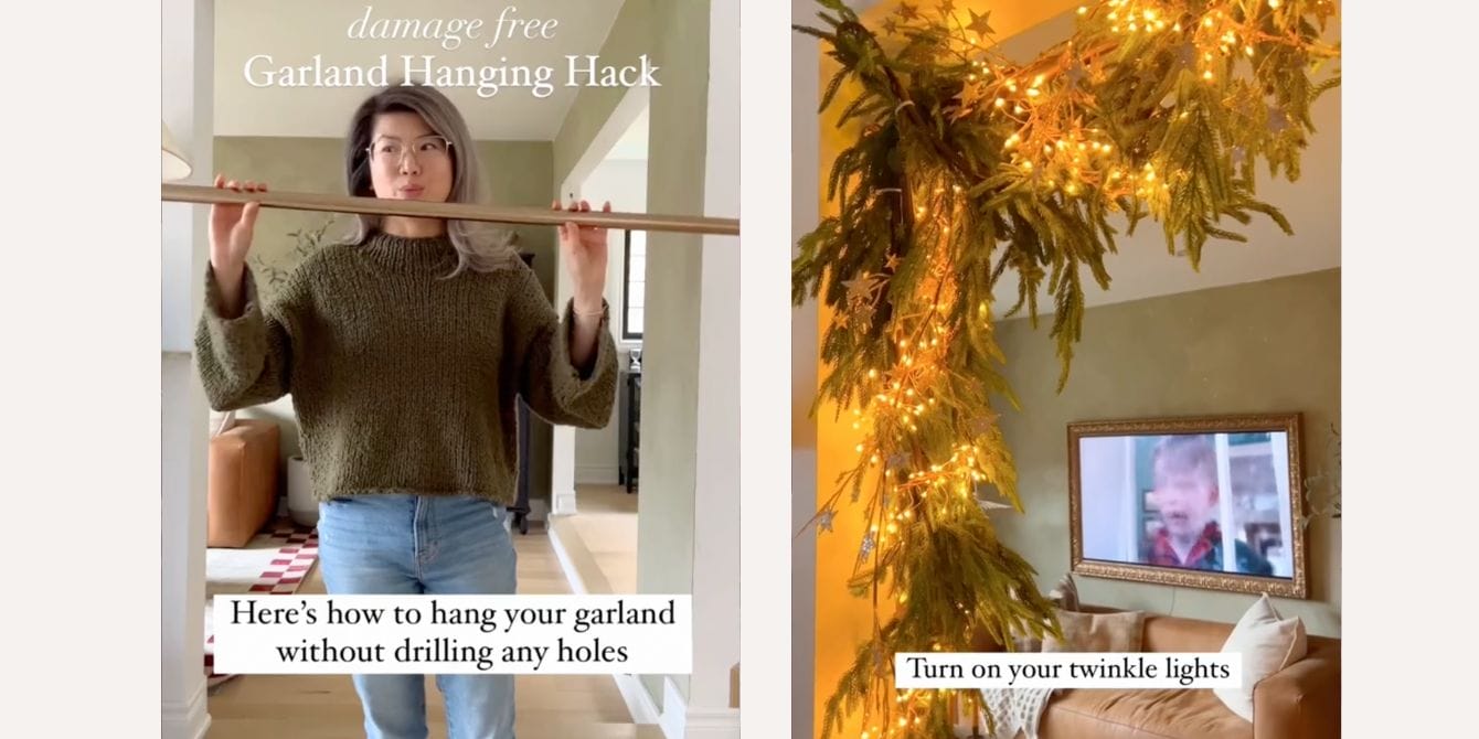 Garland hanging hack on TikTok