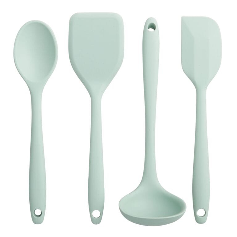 Mini Sage Green Silicone Cooking Utensils Set of 4