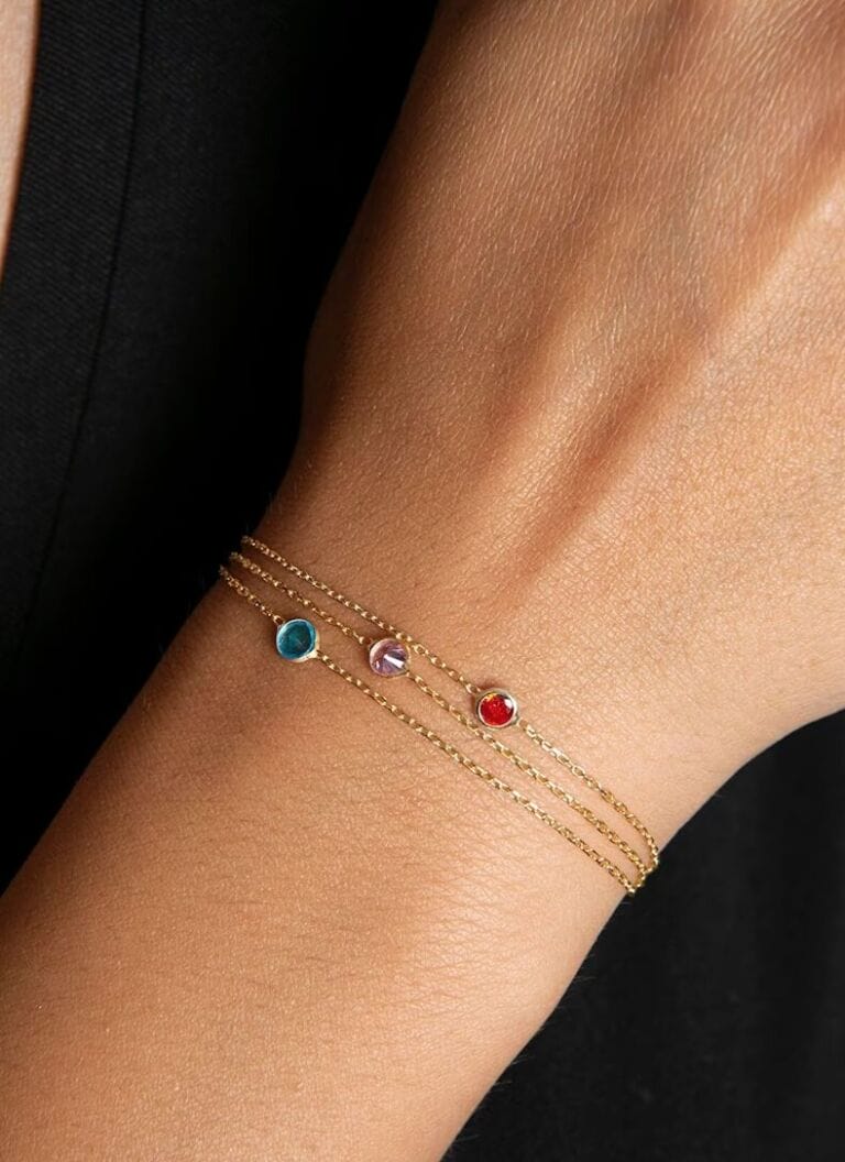 Texas Minimalist Family Birthstone Bracelet