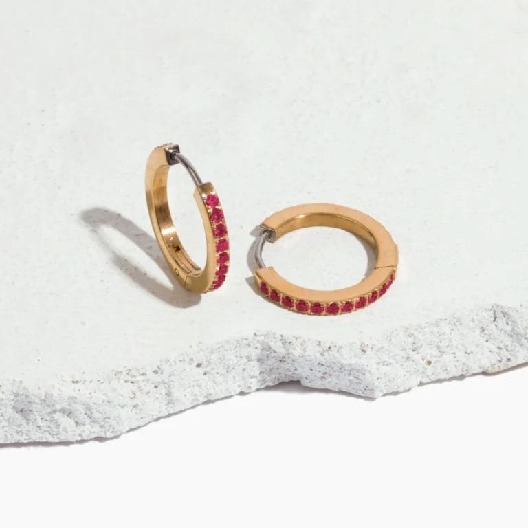 Tini Lux Birthstone Hoop Earrings