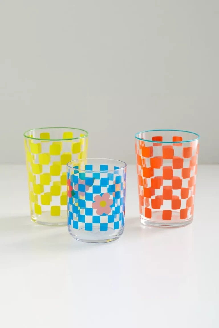 UO Home Checkered Juice Glass