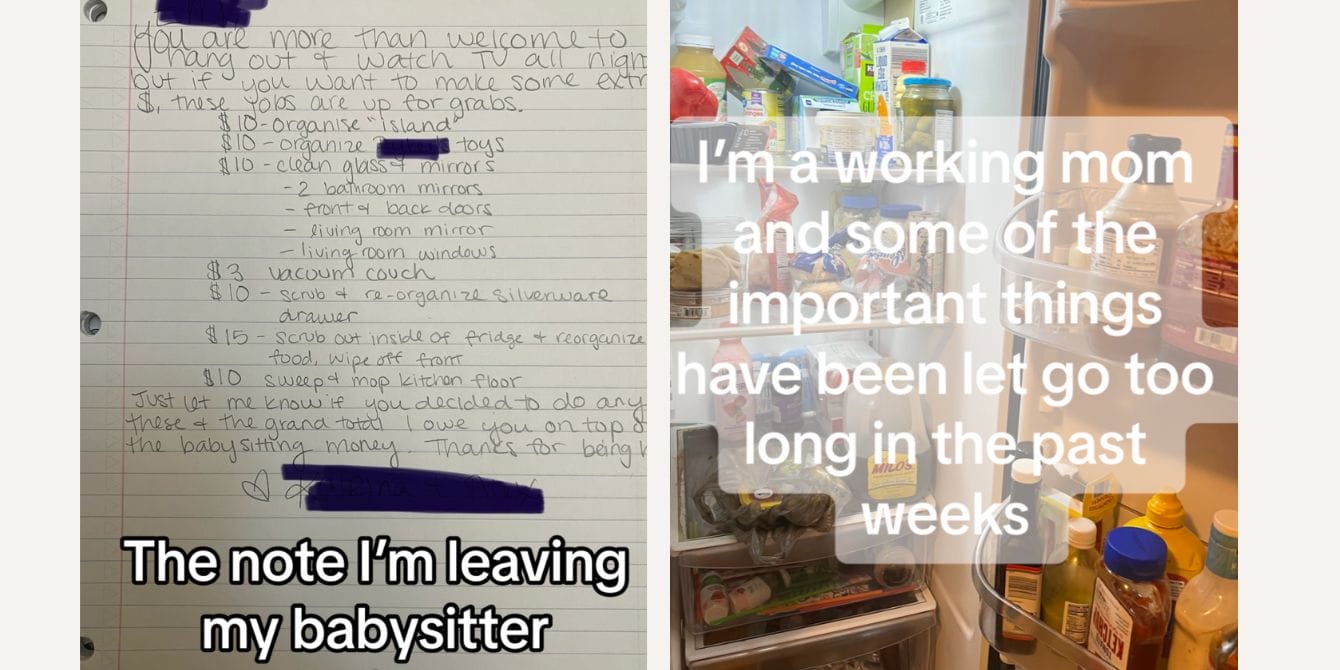 Mom leaves babysitter note about chores