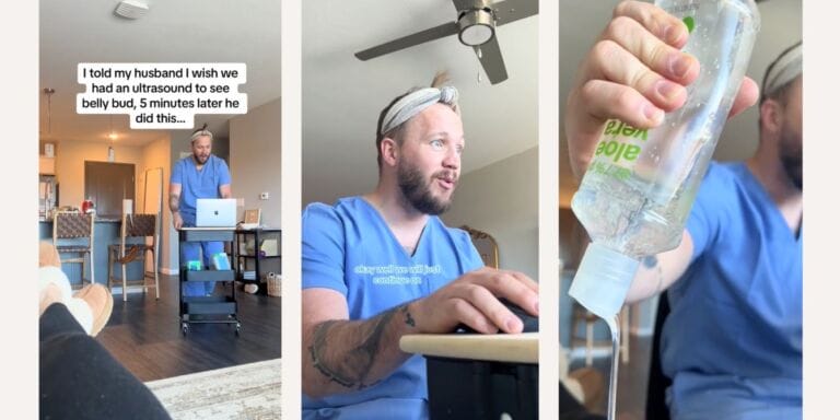 Husband does impression of ultrasound tech on TikTok