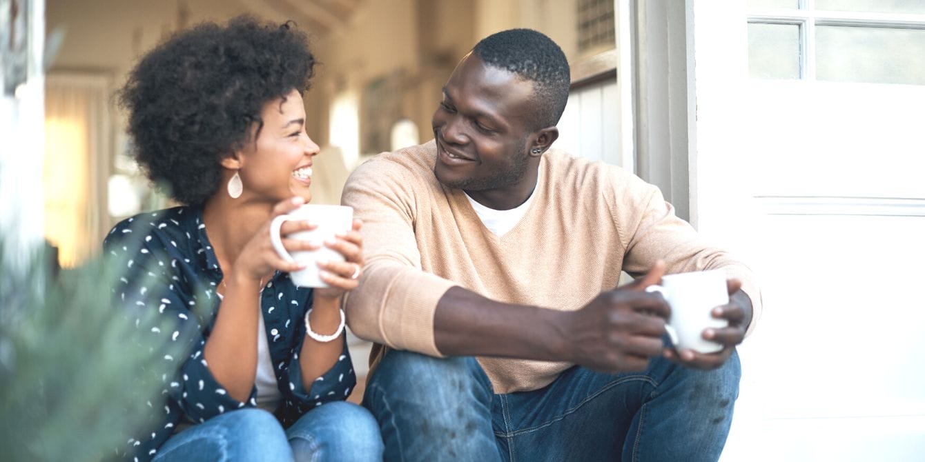 Married couple communicating