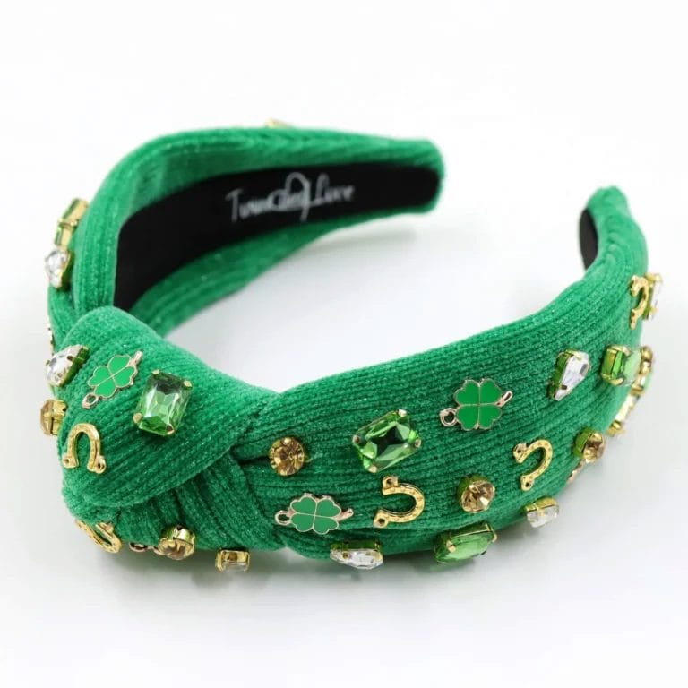 Twine and Love Hand Sewn St. Patrick's Day Green Knotted Headband