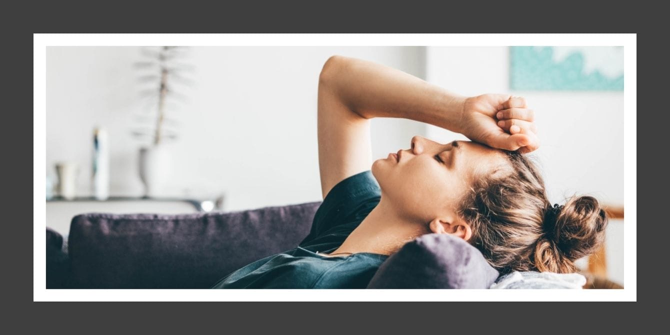 woman with head back, depressed