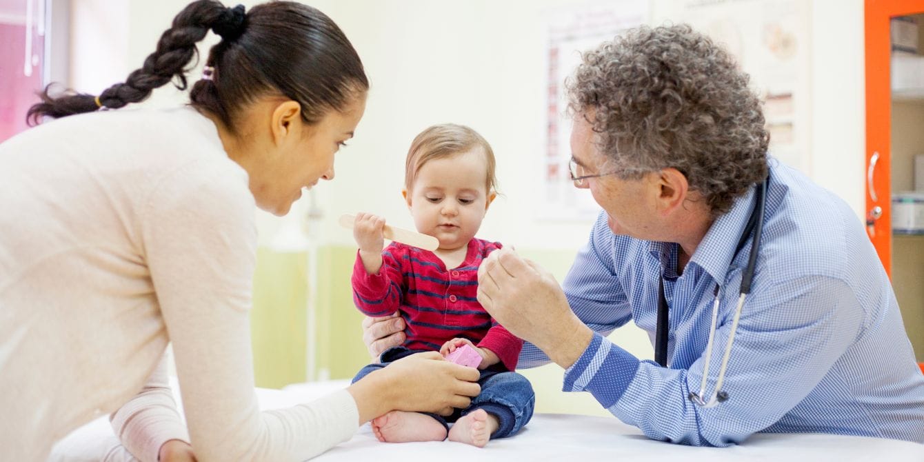 watch and wait- toddler being seen by doctor