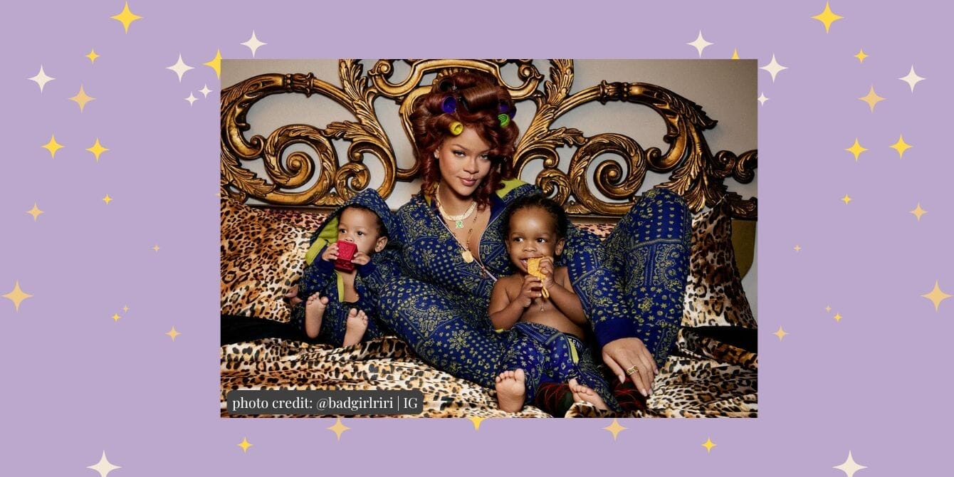 Rihanna with her children