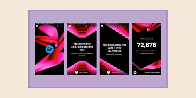 Screenshots of Spotify Wrapped