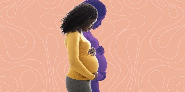 Black moms: A Black mom cradling her belly