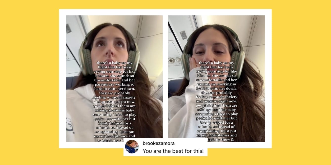 Viral TikTok shows the best way to handle a baby crying on a plane